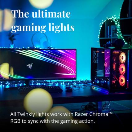 Twinkly - Светодиодная RGBW гирлянда с диммером для улицы CLUSTER 400 светодиодов 9,5 м IP44 Wi-Fi