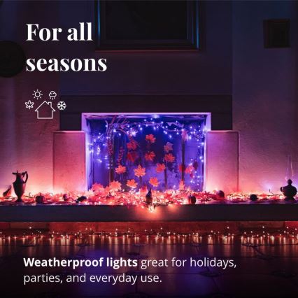 Twinkly - Светодиодная RGBW гирлянда с диммером для улицы CLUSTER 400 светодиодов 9,5 м IP44 Wi-Fi