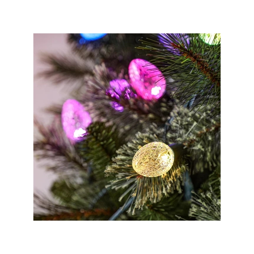 Twinkly - Светодиодная уличная рождественская RGB-гирлянда с регулированием яркости FACETED 40xLED 14,5 м IP44 Wi-Fi