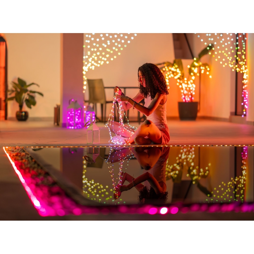 Twinkly - RGB LED різдвяна гірлянда DOTS, 60 світлодіодів, 7 м, USB, Wi-Fi, з можливістю регулювання яскравості