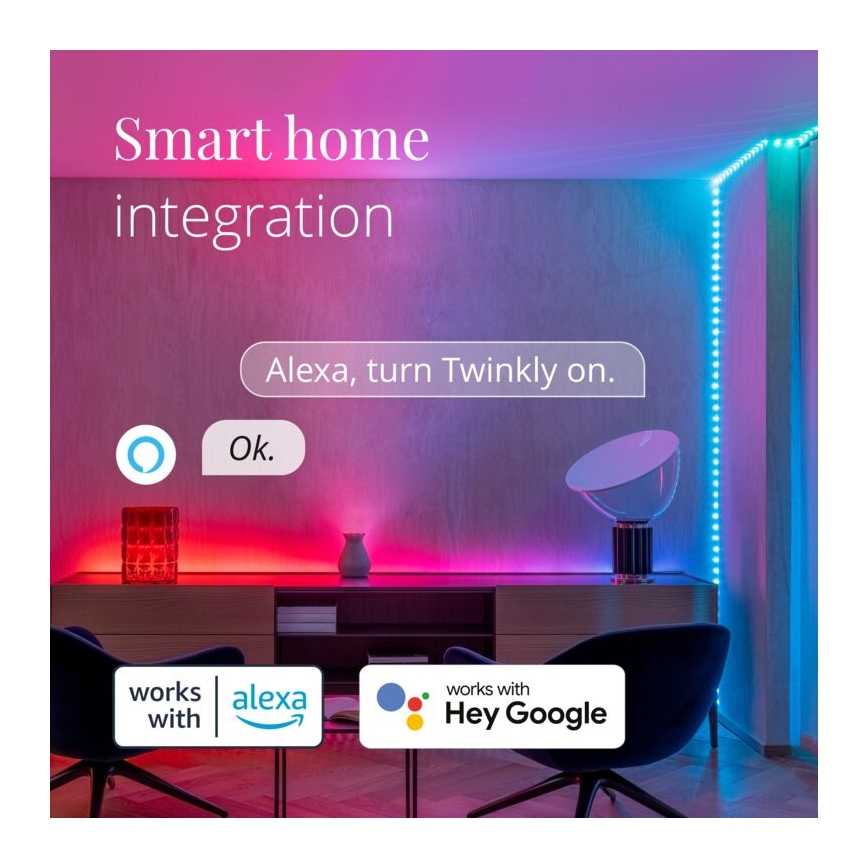 Twinkly - LED RGB Вулична стрічка з регулюванням яскравості DOTS 200xLED 10 м IP44 Wi-Fi
