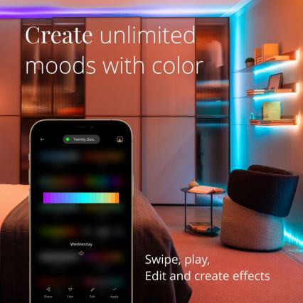 Twinkly - Светодиодная уличная RGB-лента с регулированием яркости DOTS 400xLED 20 м IP44 Wi-Fi