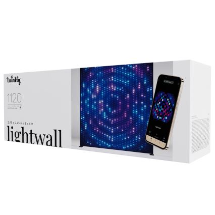Twinkly - LED RGBW регульована зовнішня різдвяна гірлянда-штора LIGHTWALL 1120xLED 2,6x2,7 m IP44 Wi-Fi + музичний донгл