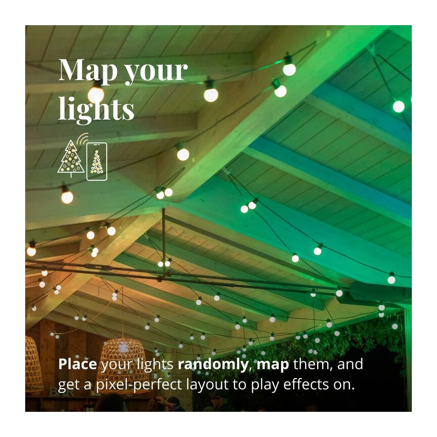 Twinkly - LED RGB Вулична декоративна гірлянда з регулюванням яскравості FESTOON 20xLED 14м IP44 Wi-Fi