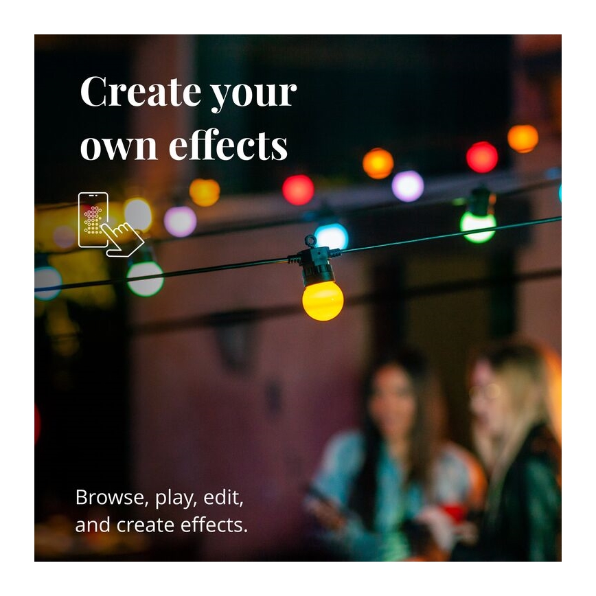 Twinkly - LED RGB Вулична декоративна гірлянда з регулюванням яскравості FESTOON 20xLED 14м IP44 Wi-Fi