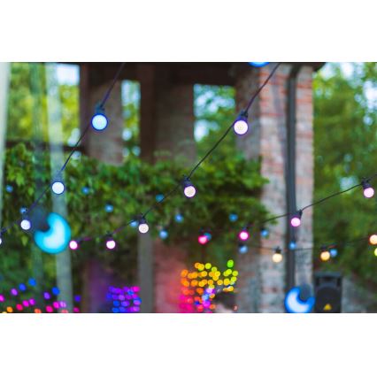 Twinkly - Светодиодная уличная декоративная RGB-гирлянда с регулированием яркости FESTOON 20xLED 14 м IP44 Wi-Fi