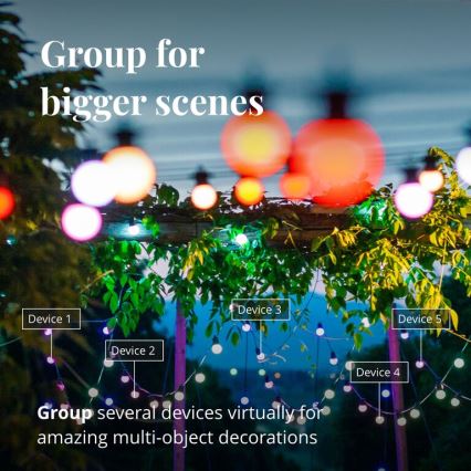 Twinkly - Светодиодная уличная декоративная RGB-гирлянда с регулированием яркости FESTOON 20xLED 14 м IP44 Wi-Fi