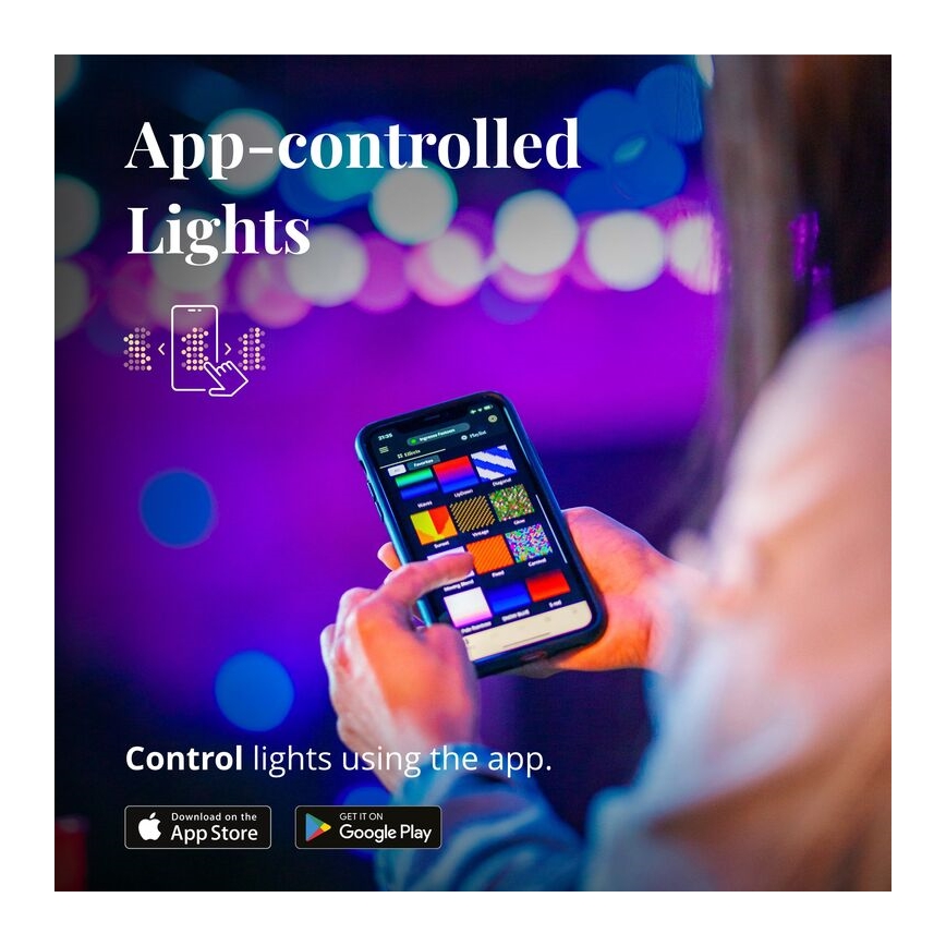 Twinkly - Светодиодная уличная декоративная RGB-гирлянда с регулированием яркости FESTOON 20xLED 14 м IP44 Wi-Fi