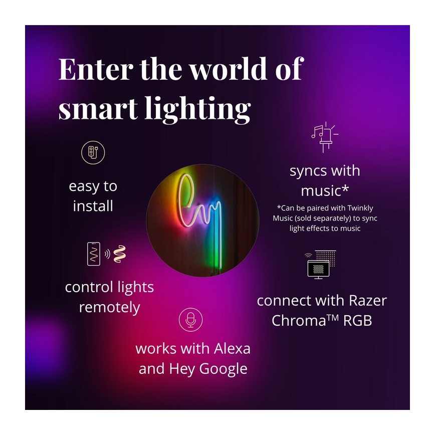 Twinkly - LED RGB Стрічка з регулюванням яскравості FLEX 200xLED 2 м Wi-Fi