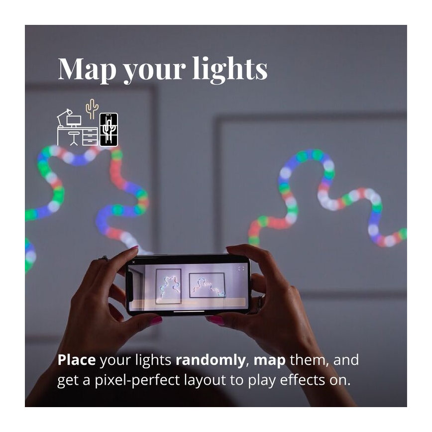 Twinkly - Светодиодная RGB-лента с регулированием яркости FLEX 200xLED 2 м Wi-Fi