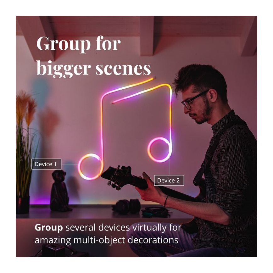 Twinkly - Светодиодная RGB-лента с регулированием яркости FLEX 200xLED 2 м Wi-Fi