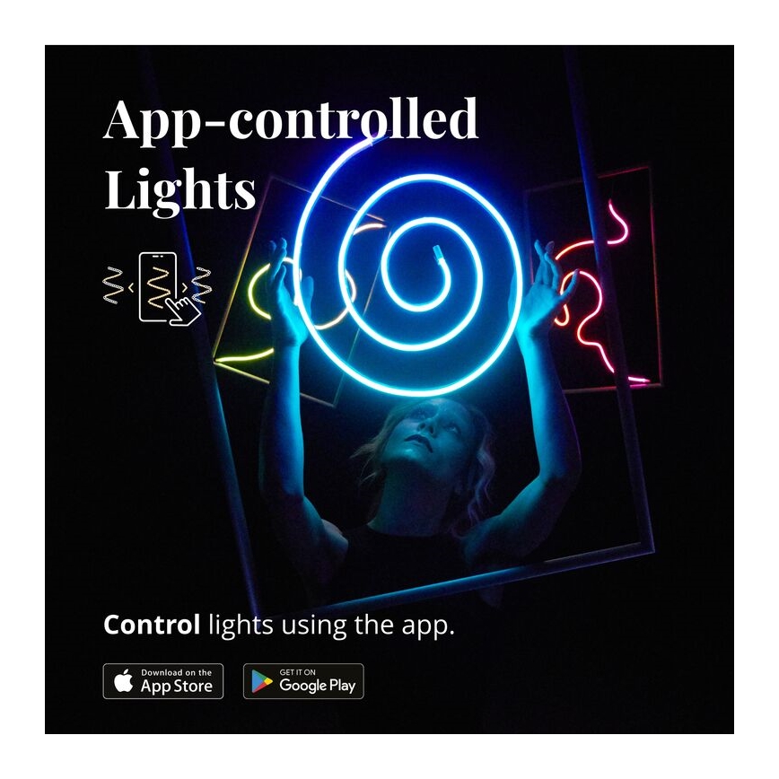 Twinkly - Светодиодная RGB-лента с регулированием яркости FLEX 200xLED 2 м Wi-Fi