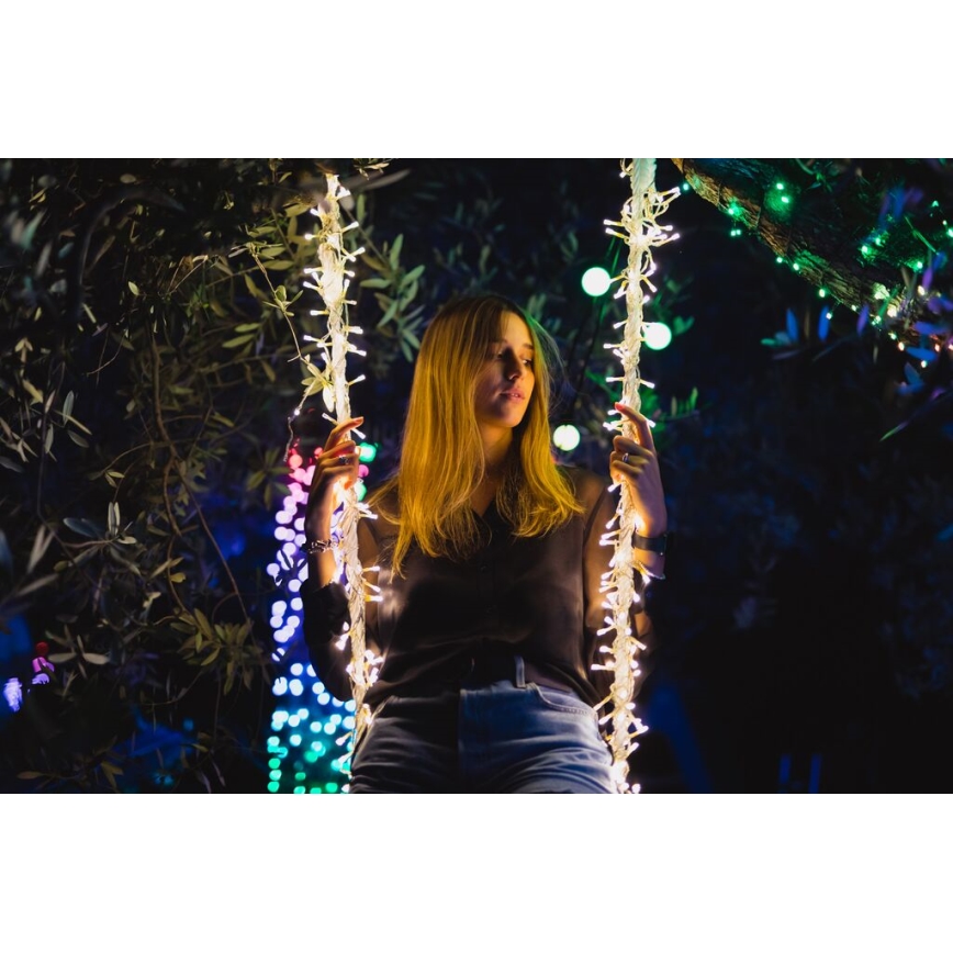 Twinkly - LED RGBW Вулична різдвяна гірлянда-штора з регулюванням яскравості ICICLE 190xLED 11,5м IP44 Wi-Fi