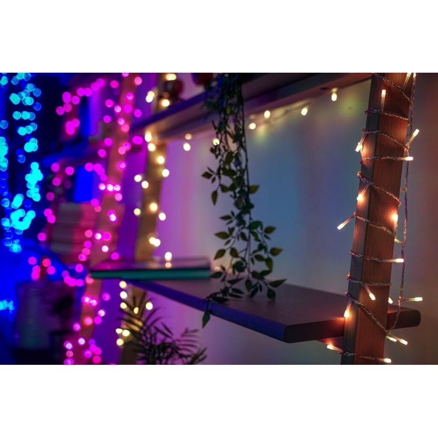 Twinkly - LED RGBW Вулична різдвяна гірлянда-штора з регулюванням яскравості ICICLE 190xLED 11,5м IP44 Wi-Fi