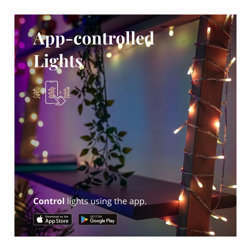Twinkly - LED RGBW Вулична різдвяна гірлянда-штора з регулюванням яскравості ICICLE 190xLED 11,5м IP44 Wi-Fi