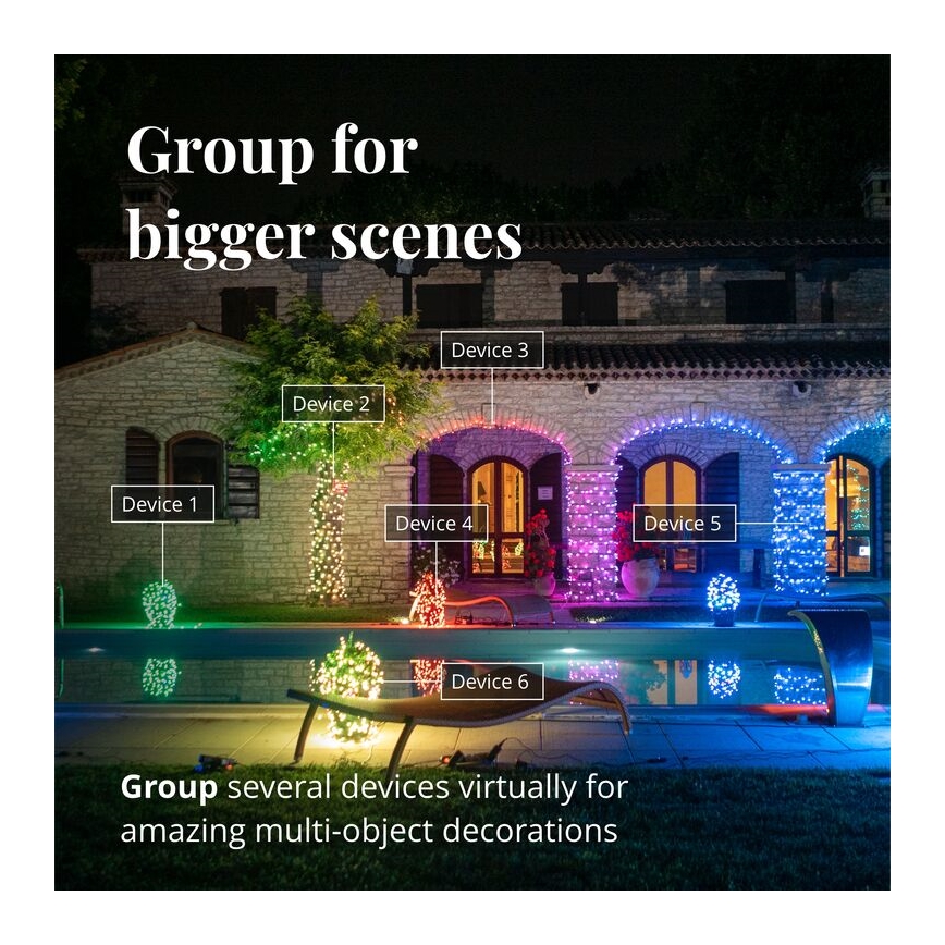 Twinkly - LED RGB Вулична різдвяна гірлянда-штора з регулюванням яскравості ICICLE 190xLED 11,5м IP44 Wi-Fi