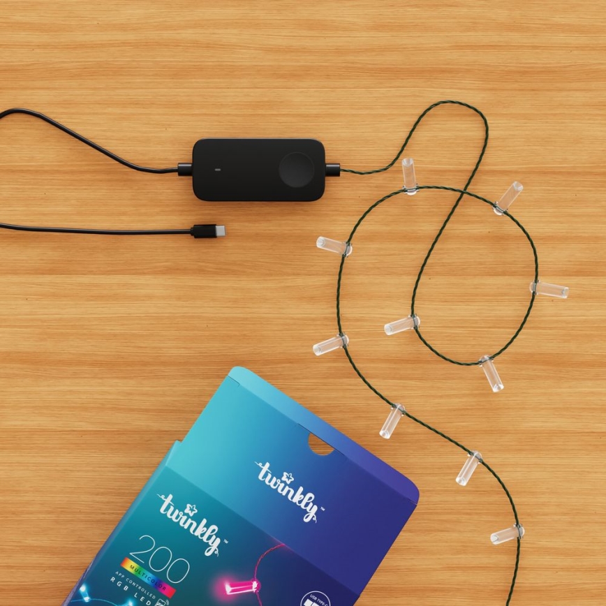 Twinkly - LED RGB з регулюванням яскравості різдвяна гірлянда CANDIES 200xLED 14 м USB Wi-Fi