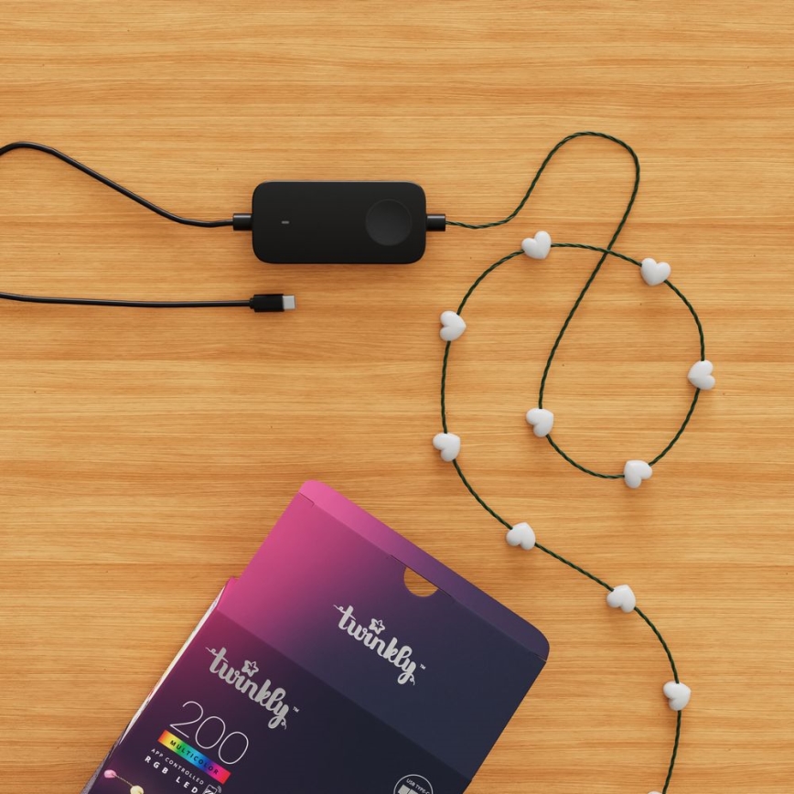 Twinkly - LED RGB з регулюванням яскравості різдвяна гірлянда CANDIES 200xLED 14 м USB Wi-Fi