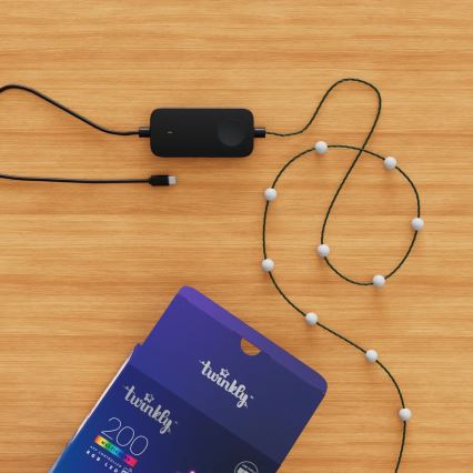Twinkly - LED RGB з регулюванням яскравості різдвяна гірлянда CANDIES 200xLED 14 м USB Wi-Fi