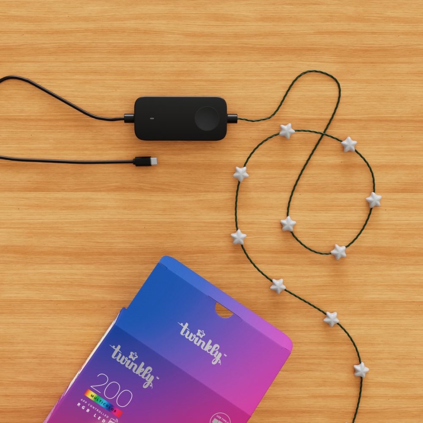 Twinkly - LED RGB з регулюванням яскравості різдвяна гірлянда CANDIES 200xLED 14 м USB Wi-Fi