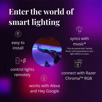 Twinkly - LED RGB Стрічка з регулюванням яскравості LINE 100xLED 1,5 м Wi-Fi