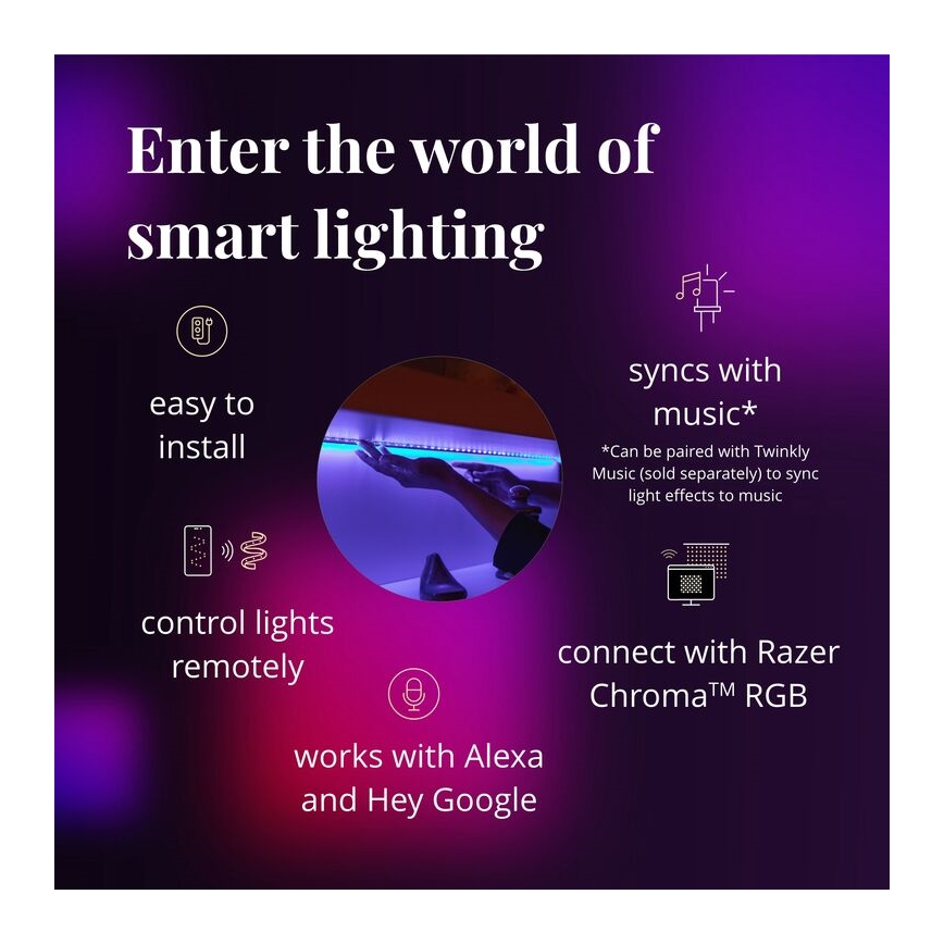 Twinkly - LED RGB Стрічка з регулюванням яскравості LINE 100xLED 1,5 м Wi-Fi