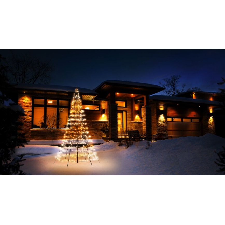 Twinkly - LED RGBW Вулична різдвяна ялинка  з регулюванням яскравості LIGHT TREE 450xLED 3 м IP44 Wi-Fi