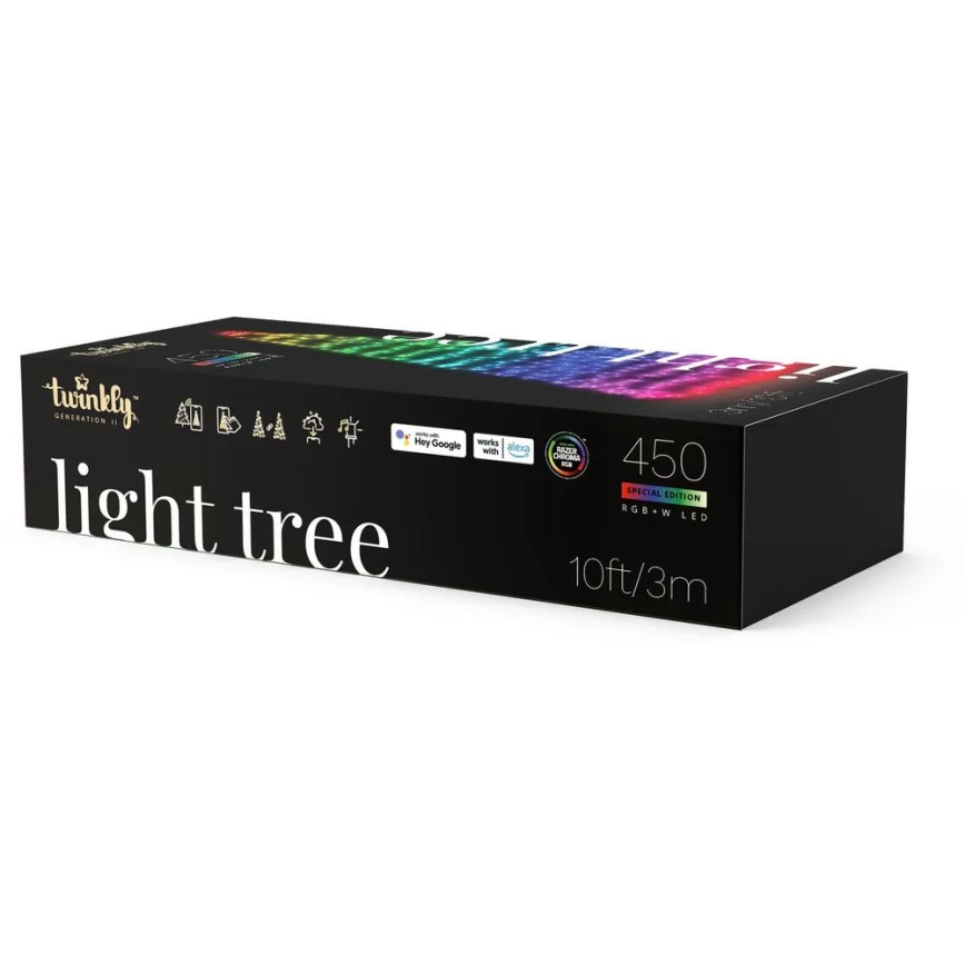 Twinkly - Светодиодное уличное рождественское RGBW-дерево с регулированием яркости LIGHT TREE 450xLED 3 м IP44 Wi-Fi
