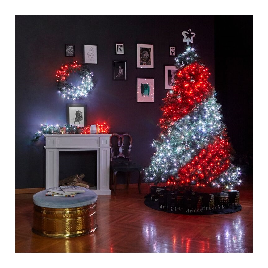 Twinkly - Светодиодный рождественский RGB-венок с регулированием яркости PRE-LIT WREATH 50xLED диаметр 61 см Wi-Fi