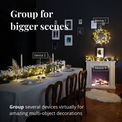 Twinkly - Светодиодный рождественский RGB-венок с регулированием яркости PRE-LIT WREATH 50xLED диаметр 61 см Wi-Fi