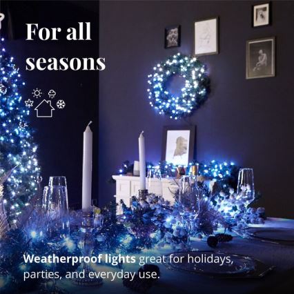 Twinkly - Светодиодный рождественский RGB-венок с регулированием яркости PRE-LIT WREATH 50xLED диаметр 61 см Wi-Fi