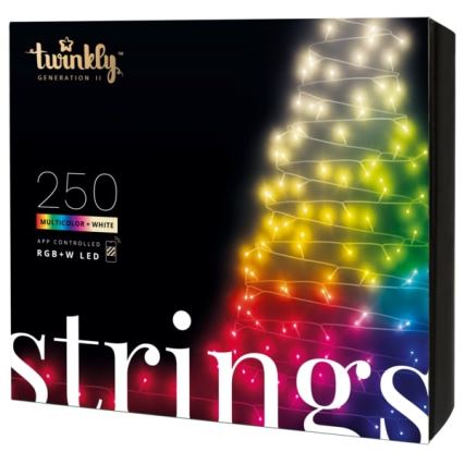 Twinkly - RGBW LED регульований зовнішній різдвяний гірлянд STRINGS 250xLED 23,5 м IP44 Wi-Fi