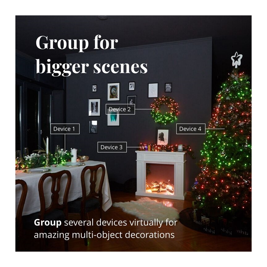 Twinkly - LED RGBW Диммируемая уличная  гирлянда STRINGS 250 светодиодов 23,5 м IP44 Wi-Fi