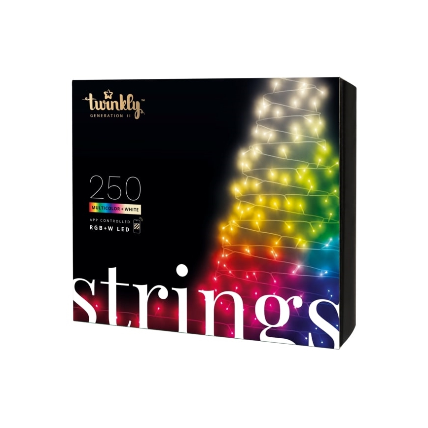 Twinkly - LED RGBW Диммируемая уличная  гирлянда STRINGS 250 светодиодов 23,5 м IP44 Wi-Fi
