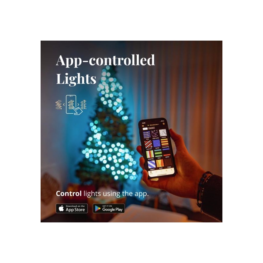 Twinkly - LED RGBW Вулична різдвяна гірлянда з регулюванням яскравості STRINGS 250xLED 23,5м IP44 Wi-Fi