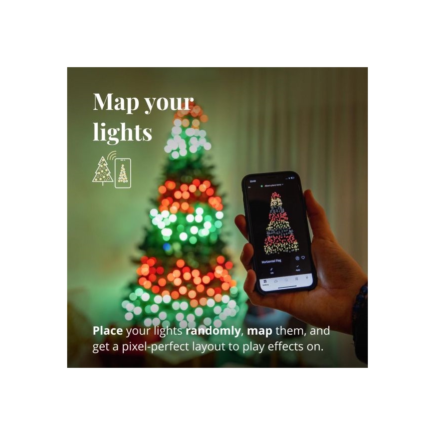 Twinkly - LED RGBW Вулична різдвяна гірлянда з регулюванням яскравості STRINGS 250xLED 23,5м IP44 Wi-Fi