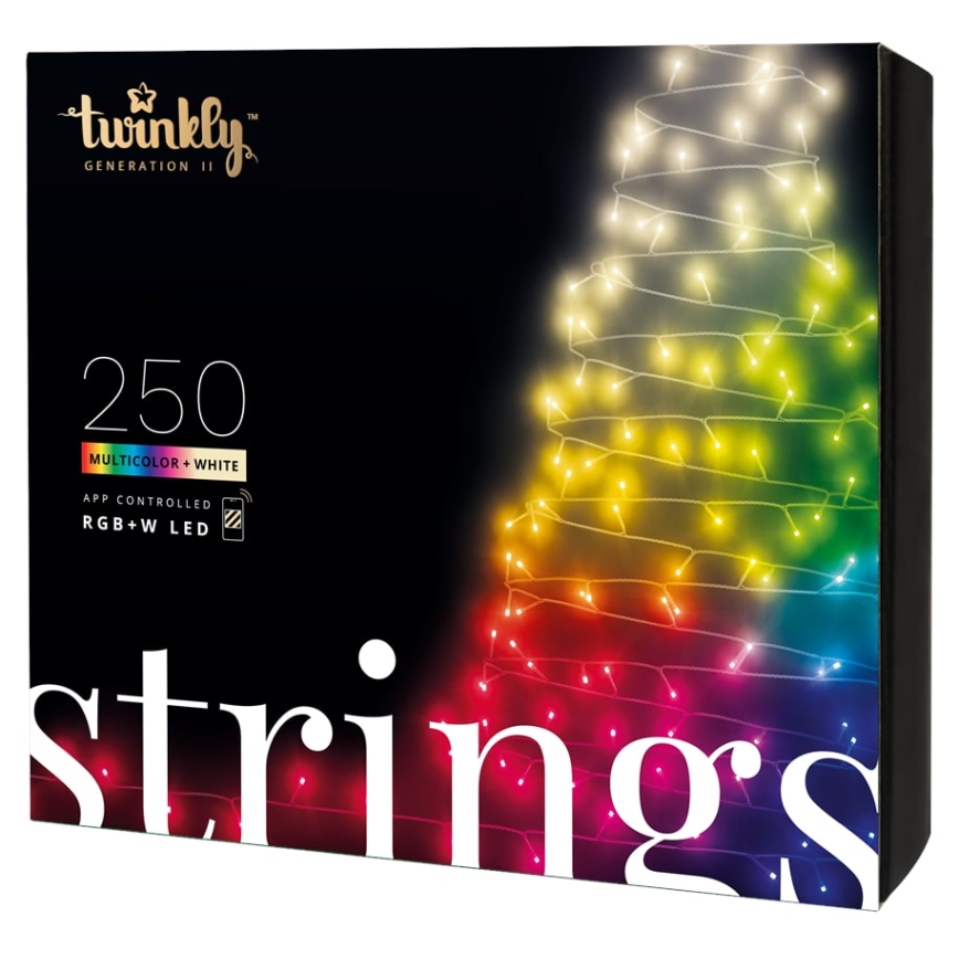 Twinkly - LED RGBW Вулична різдвяна гірлянда з регулюванням яскравості STRINGS 250xLED 23,5м IP44 Wi-Fi
