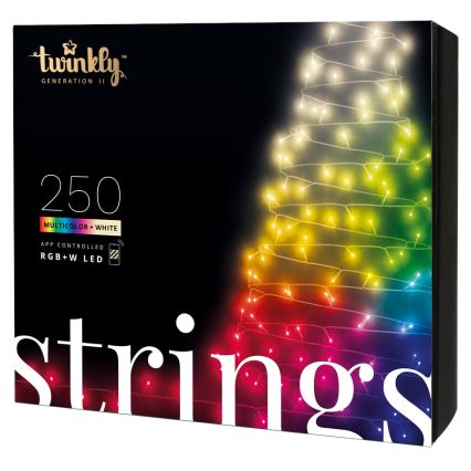 Twinkly - LED RGBW Вулична різдвяна гірлянда з регулюванням яскравості STRINGS 250xLED 23,5м IP44 Wi-Fi