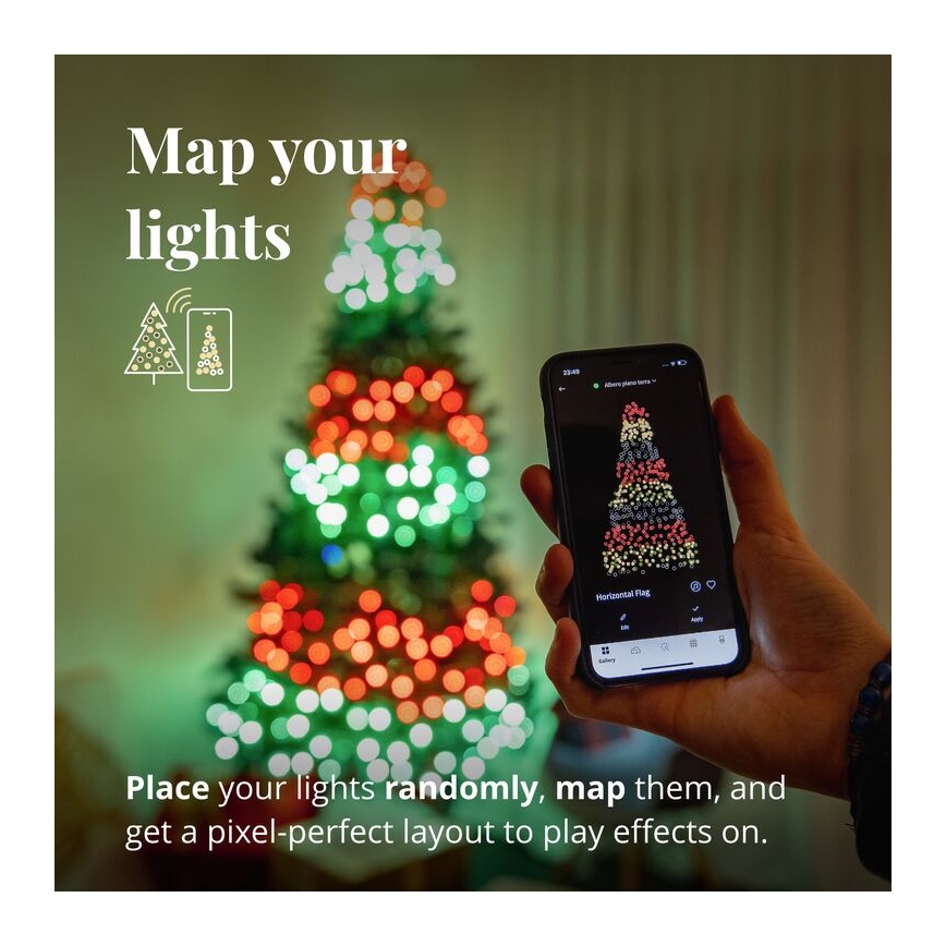 Twinkly - LED RGB Диммируемая уличная  гирлянда STRINGS 250 светодиодов 23,5м IP44 Wi-Fi