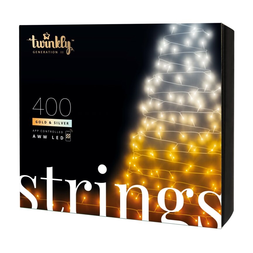 Twinkly - Вулична різдвяна RGB LED гірлянда з регулюванням яскравості STRINGS 400xLED 35,5м IP44 Wi-Fi