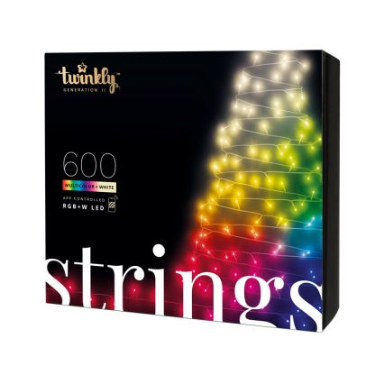 Twinkly - LED RGBW вулична різдвяна гірлянда з регулюванням яскравості STRINGS 600xLED 51,5м IP44 Wi-Fi