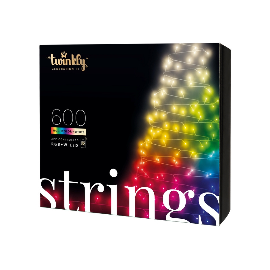Twinkly - LED RGBW вулична різдвяна гірлянда з регулюванням яскравості STRINGS 600xLED 51,5м IP44 Wi-Fi