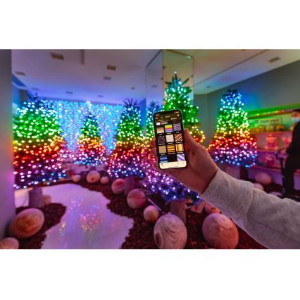 Twinkly - Светодиодная уличная рождественская RGB-гирлянда с регулированием яркости STRINGS 600xLED 51,5 м IP44 Wi-Fi
