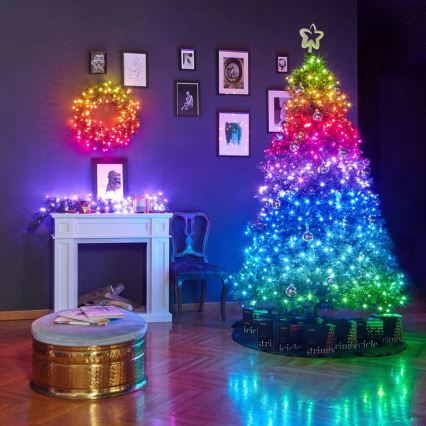 Twinkly - Светодиодная уличная рождественская RGB-гирлянда с регулированием яркости STRINGS 600xLED 51,5 м IP44 Wi-Fi