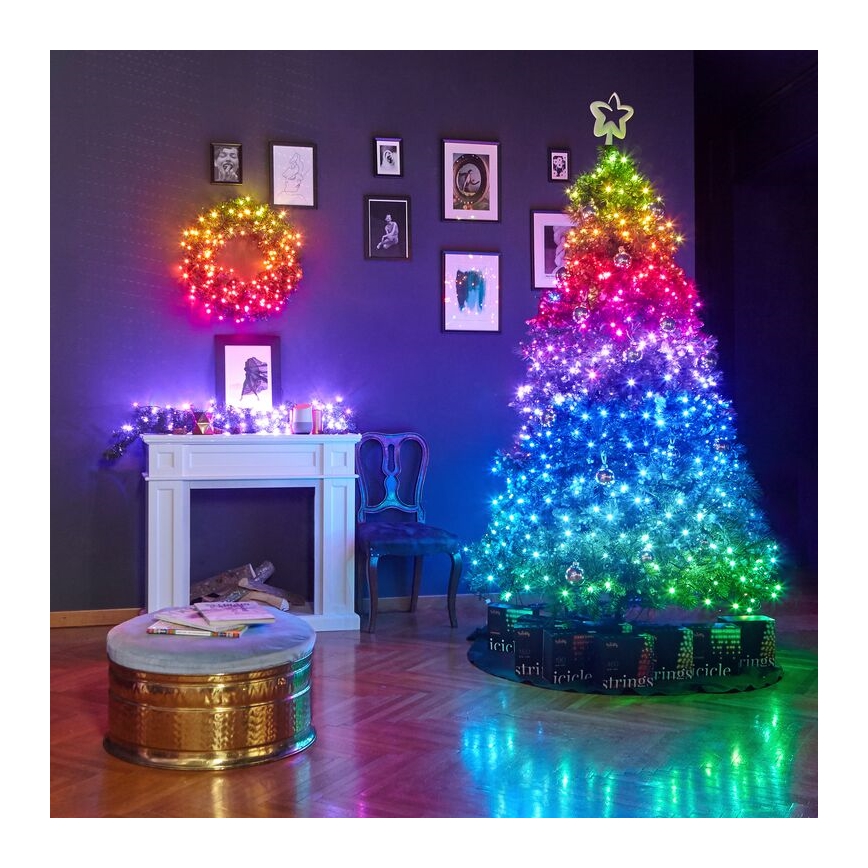 Twinkly - Светодиодная уличная рождественская RGB-гирлянда с регулированием яркости STRINGS 600xLED 51,5 м IP44 Wi-Fi