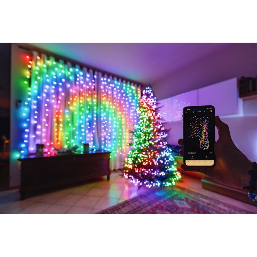 Twinkly - Светодиодная уличная рождественская RGB-гирлянда с регулированием яркости STRINGS 600xLED 51,5 м IP44 Wi-Fi