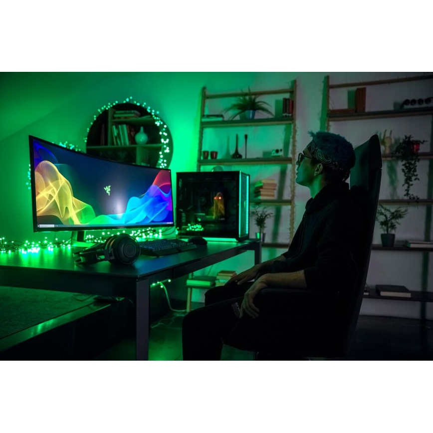 Twinkly - Светодиодная уличная рождественская RGB-гирлянда с регулированием яркости STRINGS 600xLED 51,5 м IP44 Wi-Fi