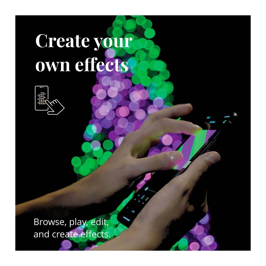 Twinkly - Светодиодная уличная рождественская RGB-гирлянда с регулированием яркости STRINGS 600xLED 51,5 м IP44 Wi-Fi