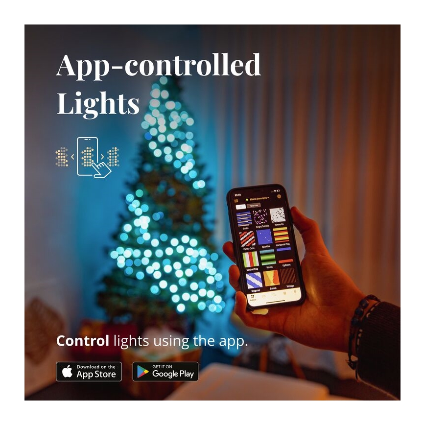 Twinkly - Светодиодная уличная рождественская RGB-гирлянда с регулированием яркости STRINGS 600xLED 51,5 м IP44 Wi-Fi