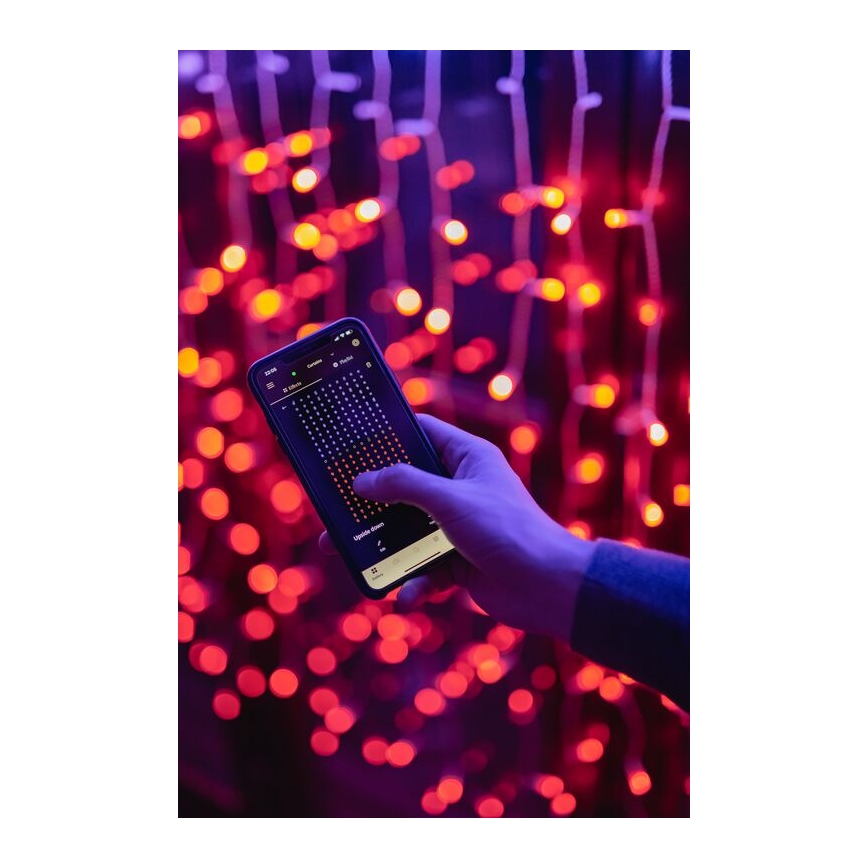 Twinkly - LED RGBW Вулична різдвяна гірлянда-штора з регулюванням яскравості CURTAIN 210xLED 6,1м IP44 Wi-Fi